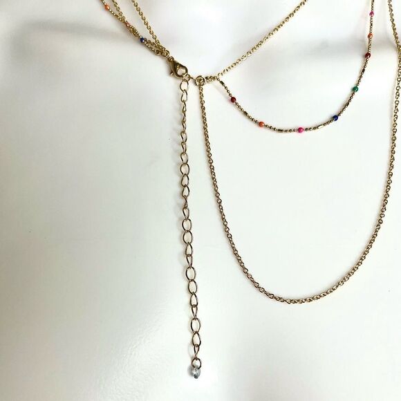 Gold Sun Pendant Layered Necklace - Picture 3 of 3